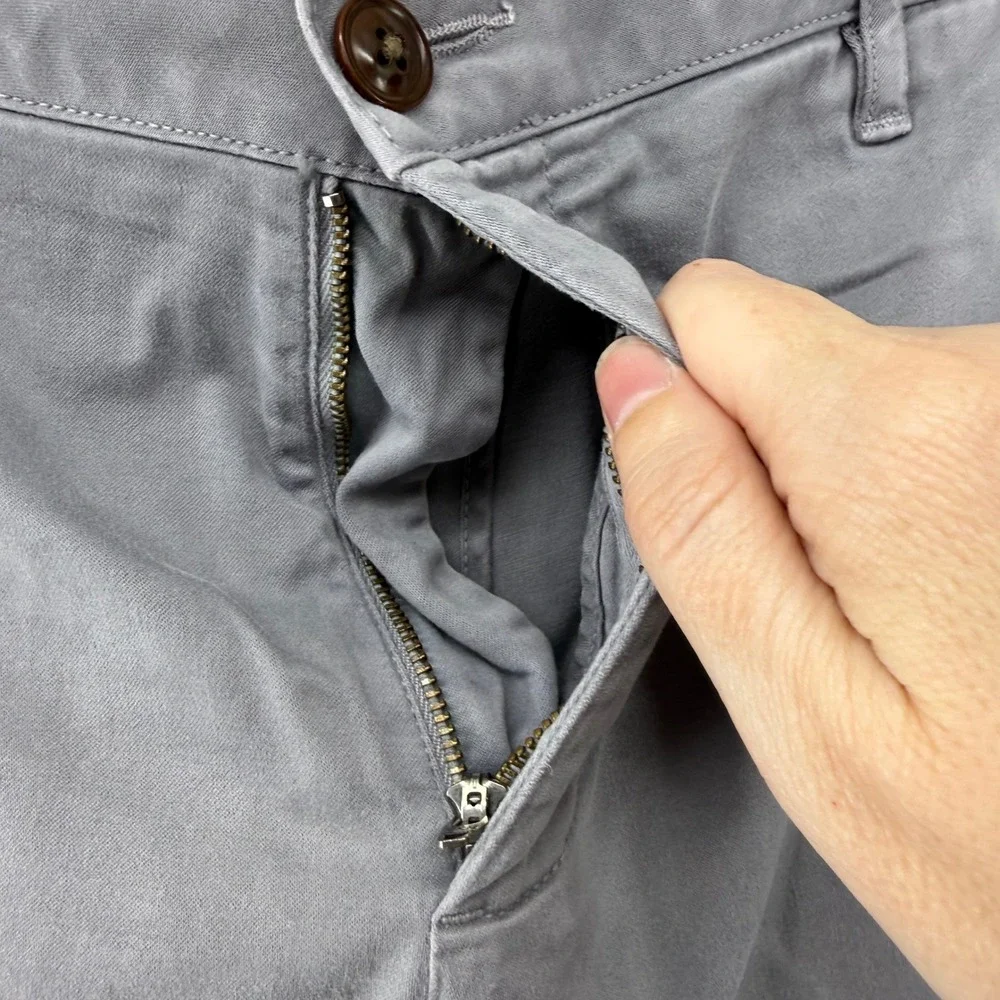 Faherty Chino Shorts Mens 33 Gray Pima Cotton Stretch Casual Summer 8